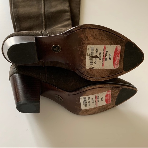 Frye Suede Pull on boots-Size 7.5-Dark Olive/Brown - Picture 5 of 7